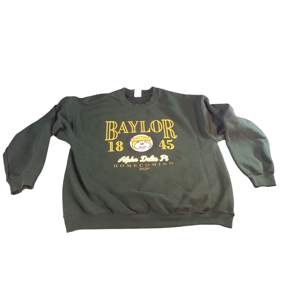 Baylor Bears Sweatshirt Women Sz L Gildan Alpha Delta Pi Graphic NCAA Sportswear